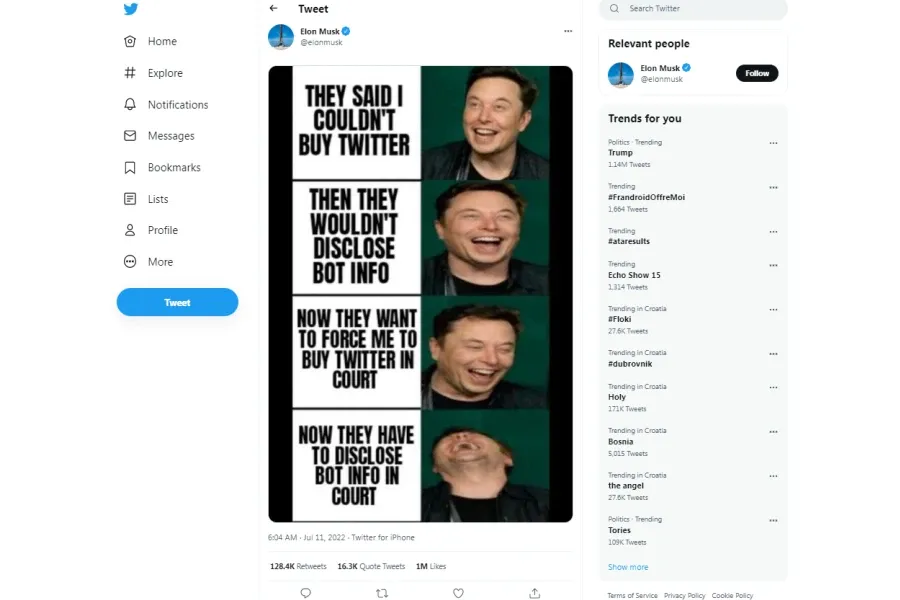 Musk Mocks Twitter After Abandoning Deal