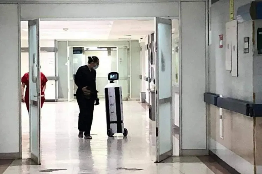 Autonomous Robot Triages COVID-19 Patients